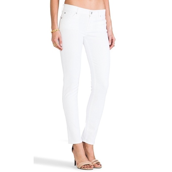 7 FOR ALL MANKIND White The Slim Cigarette Jean Size 28 - Picture 1 of 10